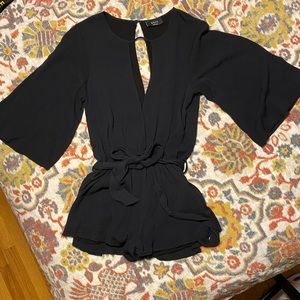 Keyhole black romper